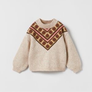 Crochet knit sweater - back neck label is cut off cuz it was itchy!